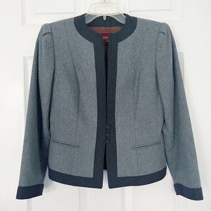 Vintage Sasson puff shoulder wool blend blazer gray small